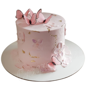 Детский торт Розовые бабочки